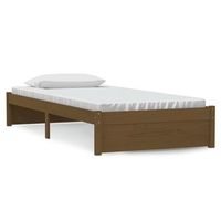 estructura de cama madera maciza marron miel 90x190 cm