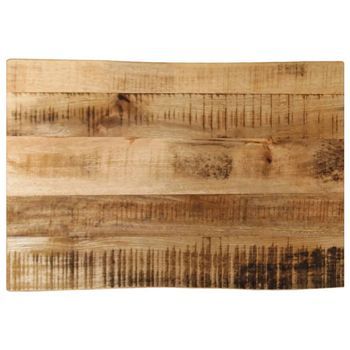 Tablero De Mesa Borde Natural Madera Maciza Mango 60x40x2,5 Cm Vidaxl