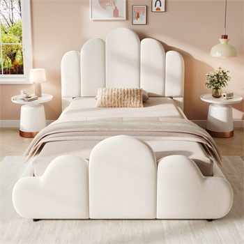 Cama Infantil Tapizada 90 X 200 Cm Con Cabecero Acolchado, Terciopelo Beige