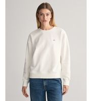 gant para mujer 4201414 sudadera shield de cuello redondo blanco l casual algodon