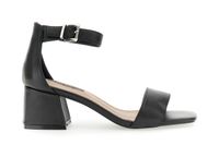 sandalias de piel con tira en el tobillo black 38