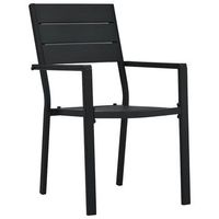 pack 4 uds sillas de jardin  silla de exterior  sillon hdpe aspecto de madera negro