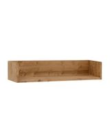 estanteria de madera maciza tono roble oscuro de 120x16cm
