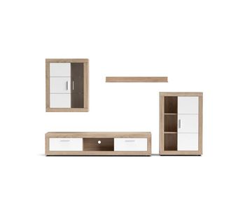 Compacto tv roble y blanco fiordo