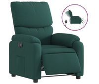 vidaxl sillon reclinable electrico tela verde oscuro