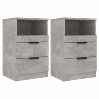 juego de mesitas de noche mesillas de noche - madera contrachapada gris hormigon mc7251