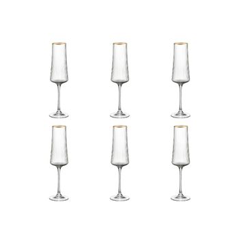 Copas de án con borde dorado 210 ml - lote de 6