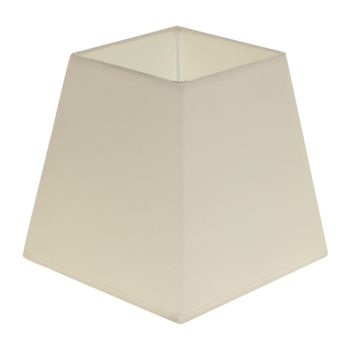 Pantalla cipriota cuadrado prisma tela pvc802 con encaje e27 l.15xan.15xal.14,5cm beije