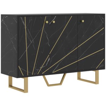Aparador de salón 107x35x75 cm negro