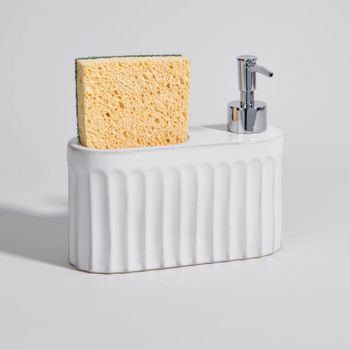 Dispensador de jabón de gres blanco