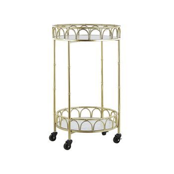 Carro De Cocina Marco De Hierro Dorado Tablero Efecto De Mármol Glamour Carrito De Barra Con Ruedas Shafter