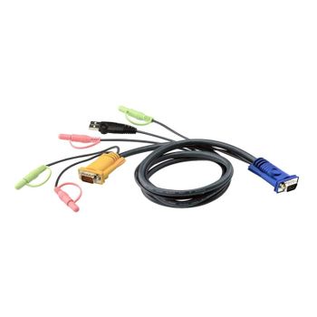 Cable KVM ATEN USB con audio SPHD 3 en 1 1,8 m VGA Negro