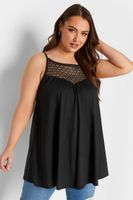 yours top negro con canesu de ganchillo mujer curvy y tallas grandes yours