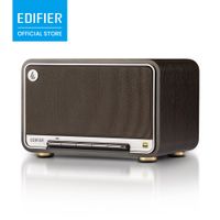 edifier d32 altavoz inalambrico retro de mesa 60w hi res ldac airplay2 bluetooth 53 wifi doble banda 24bit 96khz unidad medio bajo 4 pulgadas tweeters dobles 11h reproduccion entrada usb c aux app
