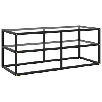 Mueble Para Tv De Vidrio Templado Negro 100x40x40 Cm Vidaxl