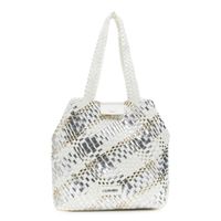 bolsa de compras tejida reversible en material metalizado multicolor silverwhite taglia unica
