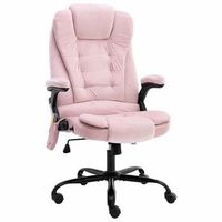 sillon de oficina de masaje terciopelo rosa vidaxl