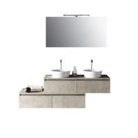 composicion bano de lavabo doble 8 piezas astra havana piedra en mdf