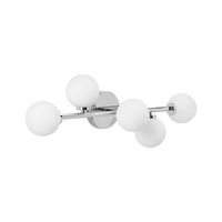 lampara de pared de metal sala de estar estilo moderno 5 luces plateado minotos