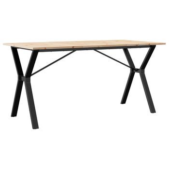 Mesa De Comedor | Mesa De Cena Marco Y Madera Maciza Pino Y Hierro 160x80x75cm