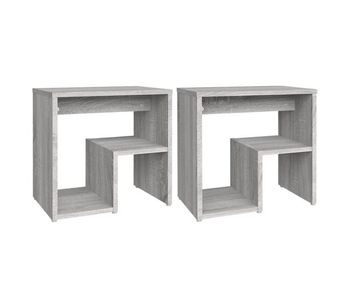 Vidaxl mesitas de noche 2 uds contrachapado gris sonoma 40x30x40 cm