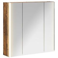 armario con espejo de bano roble ahumado 635 x 155 x 605 cm vidaxl