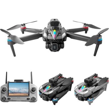 XKJ KY108 FPV WiFi con pantalla LCD de 4,3 pulgadas controlador cámara dual HD gimbal de servo 360° detección de obstácu
