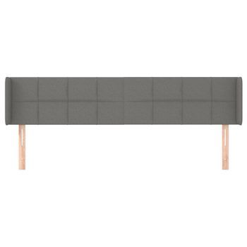 Cabecero Cama Mueble De Dormitorio De Tela Oscuro 183 X 16 X 78/88 Cm Gris M02_0007624