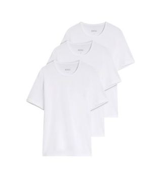 BOSS para hombre. 50475284 Pack 3 Camisetas RN 3P Clásico blanco (S), Casual, Algodón, Manga corta