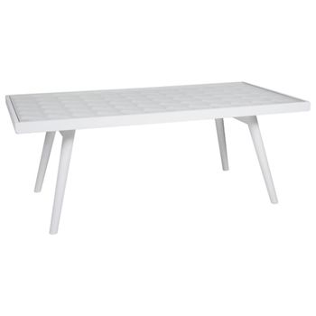 Mesa auxiliar de madera lacado blanco 125x65x48