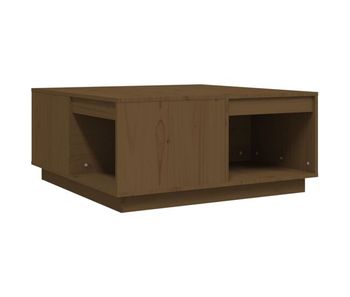 Mesa de café - mesa de centro madera maciza de pino marrón miel 80x81x36,5 cm