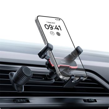 Soporte para teléfono de coche horizontal Baseus BS-CM040 Soporte de teléfono móvil de metal con gravedad del coche Vent