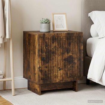 Mesitas De Noche (2 Uds) - Dormitorio - Madera De Ingeniería - Roble Ahumado (43x34.5x50cm)