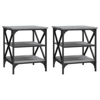 mesas auxiliares 2 uds madera gris sonoma 40x42x50 cm vidaxl