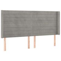 cabecero cama mueble de dormitorio con led de terciopelo claro 183 x 16 x 118128 cm gris m020001466