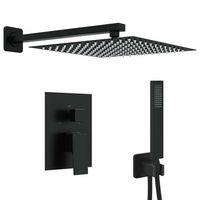 sistema de ducha empotrado cuadrado negro vidaxl