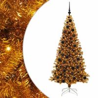 arbol de navidad dorado 180 cm pet vidaxl