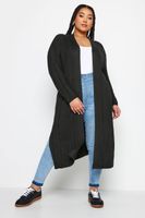 yours cardigan largo de punto fino negro mujer curvy y tallas grandes yours