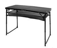 aktive mesa plegable camping ajustable en altura y antideslizante negra con red