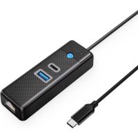 hub orico 3 puertos 25g ethernet usb-c modelo pw3ur25-c3 con proteccion