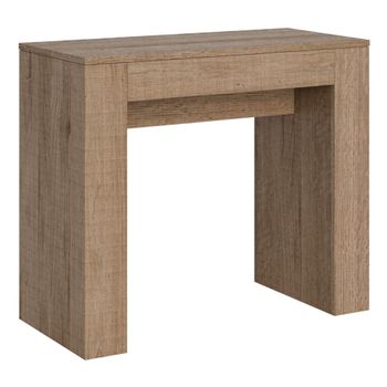 Consola extensible 90x42/302 cm efecto madera roble natural