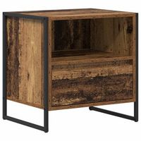 mesita de noche 50x395x50 cm acero - marron