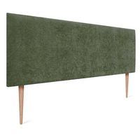 dhome cabecero verde 160cm acabado toalla soft tapizado liso con patas 4cm grosor 105 alto tejido suave para pared acusticos cabeceros absorbentes 160cm 4cm - 105 al - verde