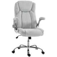 homcom silla de escritorio ergonomica con respaldo alto reposabrazos abatibles asiento con muelles altura ajustable crema   aosom espana