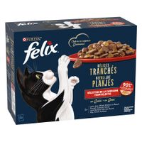 felix deliciously sliced 48 x 80 g - pack ahorro - selecion de la granja en gelatina