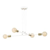 lampara de techo 4 luces con estructura de metal blanco o70 cm