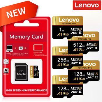Tarjeta de memoria SD de Lenovo, 128 GB, 256 GB, 512 GB, 1 TB, tarjeta Micro SD V60 U3, tarjetas de memoria flash, tarjeta TF, memoria MicroSD para drones Insta360 y DJI.