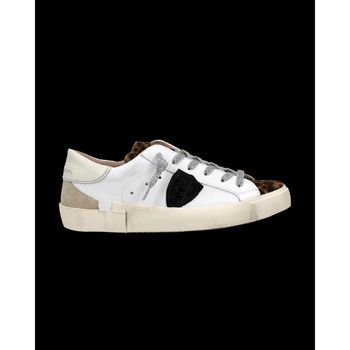 Philippe Model Deportivas Moda PRLD VXA2 PRSX LOW WOMAN-VEAU MIXAGE ANIMALIER BLANC para mujer
