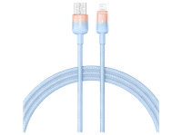 cable usb a lightning - baseus discolor usb carga rapida trenzado ultrarresistente de 200 cm 24a universal azul