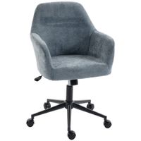 homcom silla de oficina ergonomica en chenilla con altura ajustable y funcion de balanceo azul   aosom espana